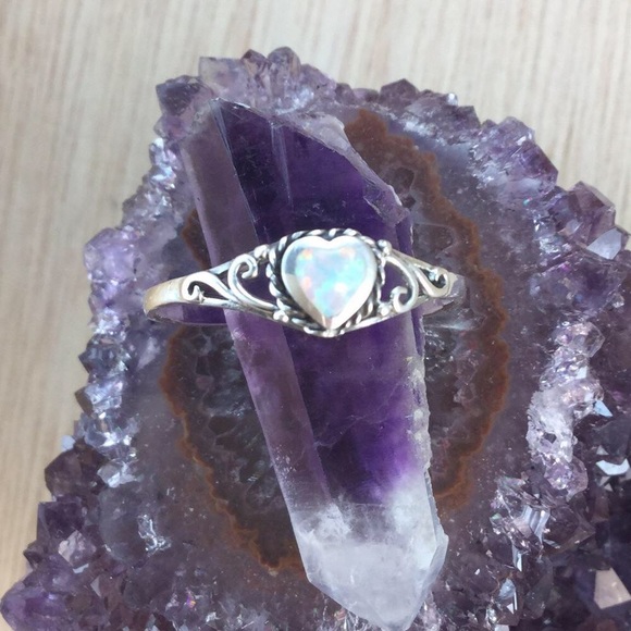 AlphaVariable Jewelry - Opal Heart Ring